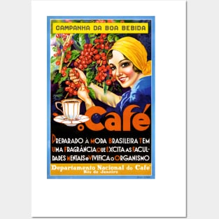 Vintage Travel Poster Brazil Cafe Posters and Art